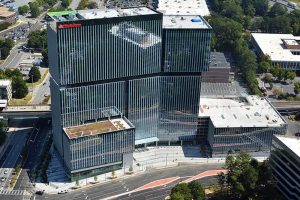 Aerial photo of State Farm's new hub in downtown Atlanta, GA