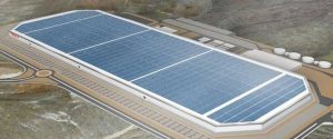 Aerial photo of Tesla's Gigafactory site