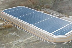Aerial photo of Tesla's Gigafactory site