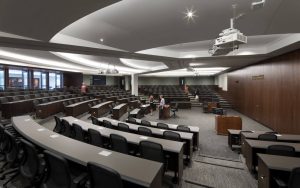 Pepperdine Law School renovated auditorium with acoustic panels