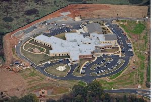 Drone footage of the Morgan Memorial Hospital in Madison, GA