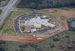 Drone footage of the Morgan Memorial Hospital in Madison, GA
