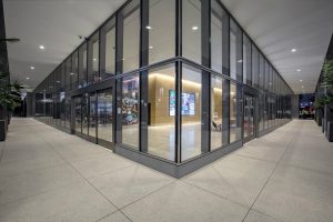 Inside 400 Spectrum Center drive with glassed partitions