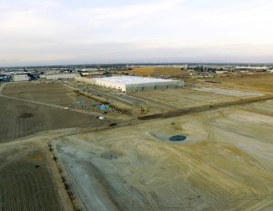 Bird's eye view of Project Cougar - a distribution center for Amazon.