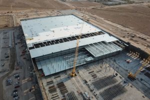 Aerial shot of construction at Tropical Distribution Center in Las Vegas.