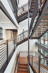 Microsoft Building 42 Redmond Campus metal and wood stairways